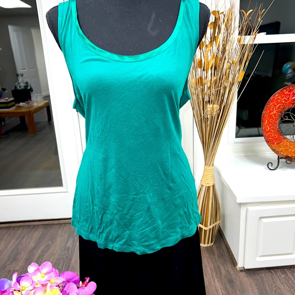 Banana Republic women’s teal tank top tunic shirt, size Large, cotton wi…